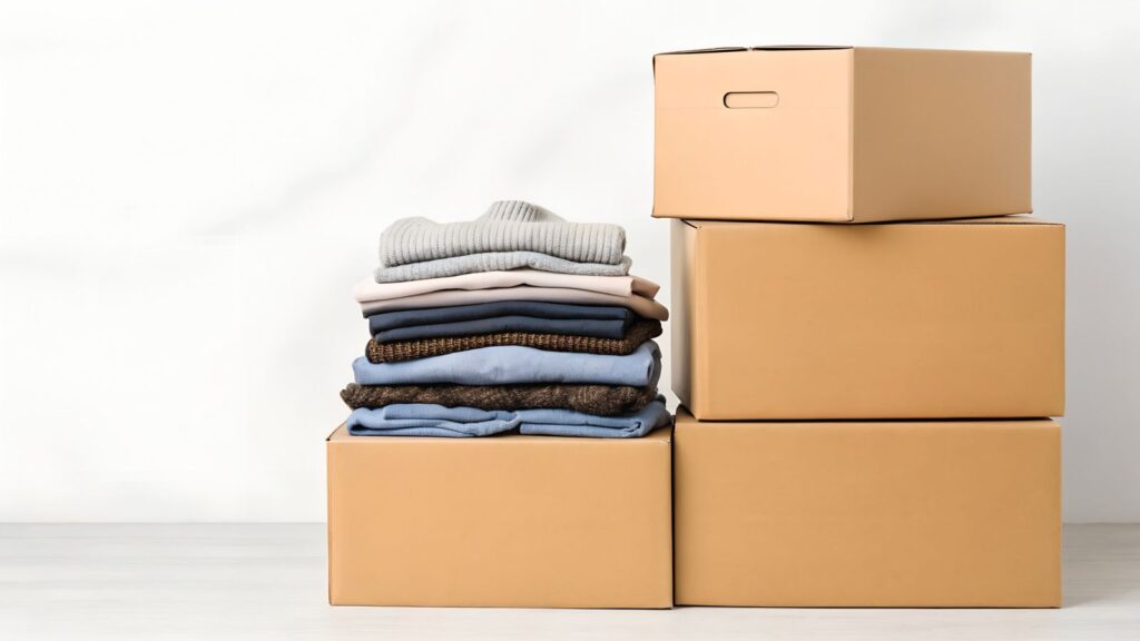 kartony na ubrania
